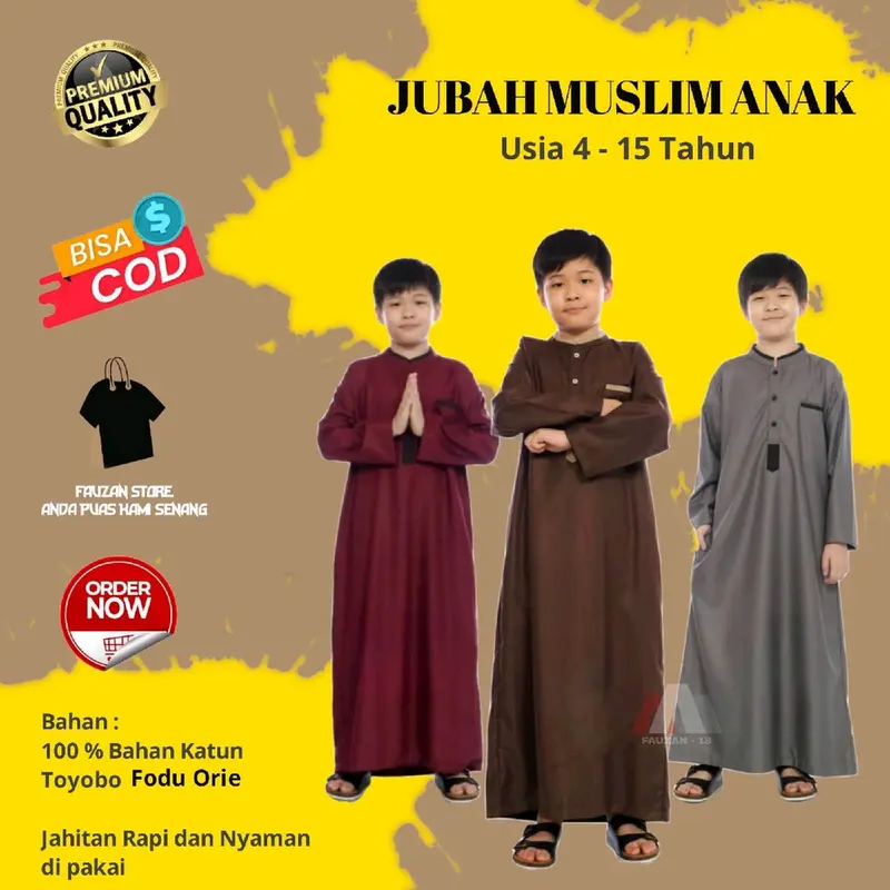 Jubah Anak Lakki Laki Usia 2-15thn - Toyobo Premium Muslim 4-5 tahun zigzag hijau 6