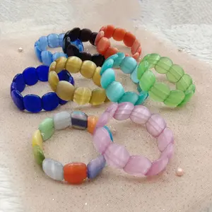 Gelang Batu Mata Kucing Pipih Besar