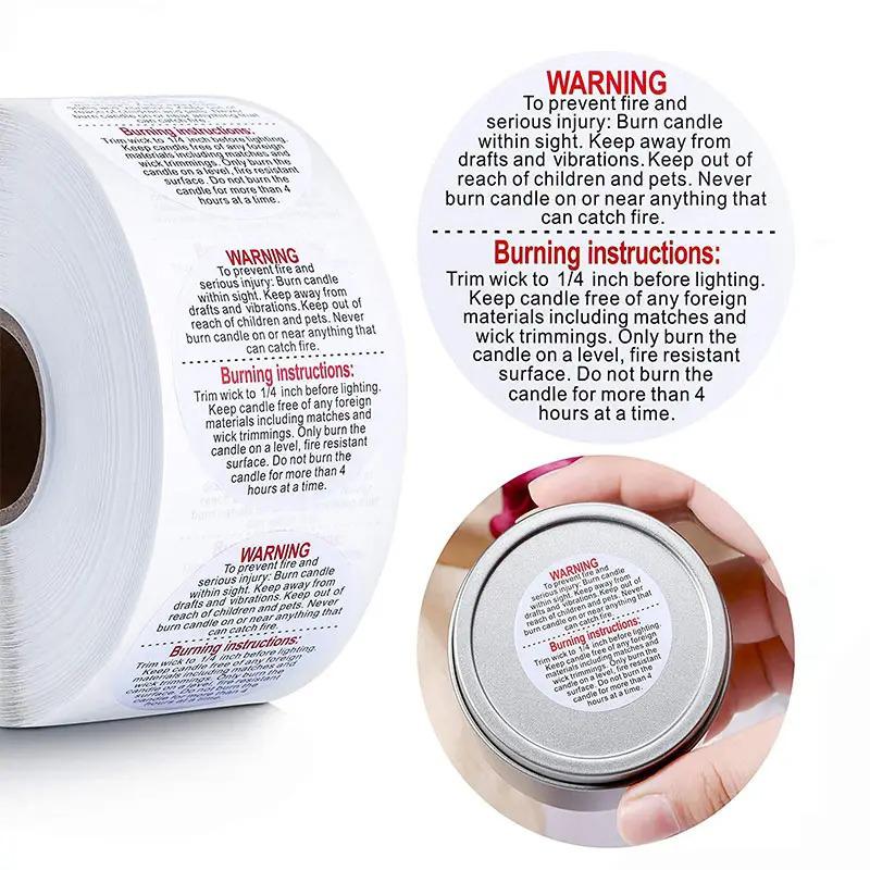 Product Introduction of 500PCS 1.5 Inch Happiness Stickers Black and White Warning Labels Circular Warning Stickers Adhesive Labels Home Decor 14