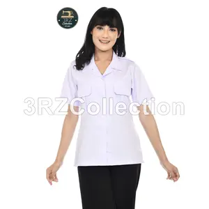 Baju Seragam Dinas Wanita PDH Putih Blazer Lengan Pendek