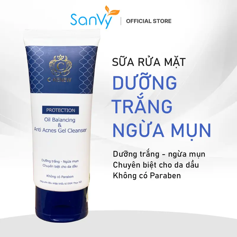 Sữa Rửa Mặt Chuyên Biệt Cho Da Dầu Mụn C-RENEW và Ngăn Tái Phát - Tuýp 100g Gel Rửa Mặt Skincare Nữ Women Làm Đẹp Da sáng da 2