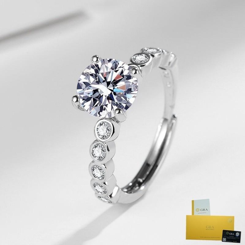 [with Gra Certificate] 2 Karat Temperament Princess Real Ring Jewelry Ring 1