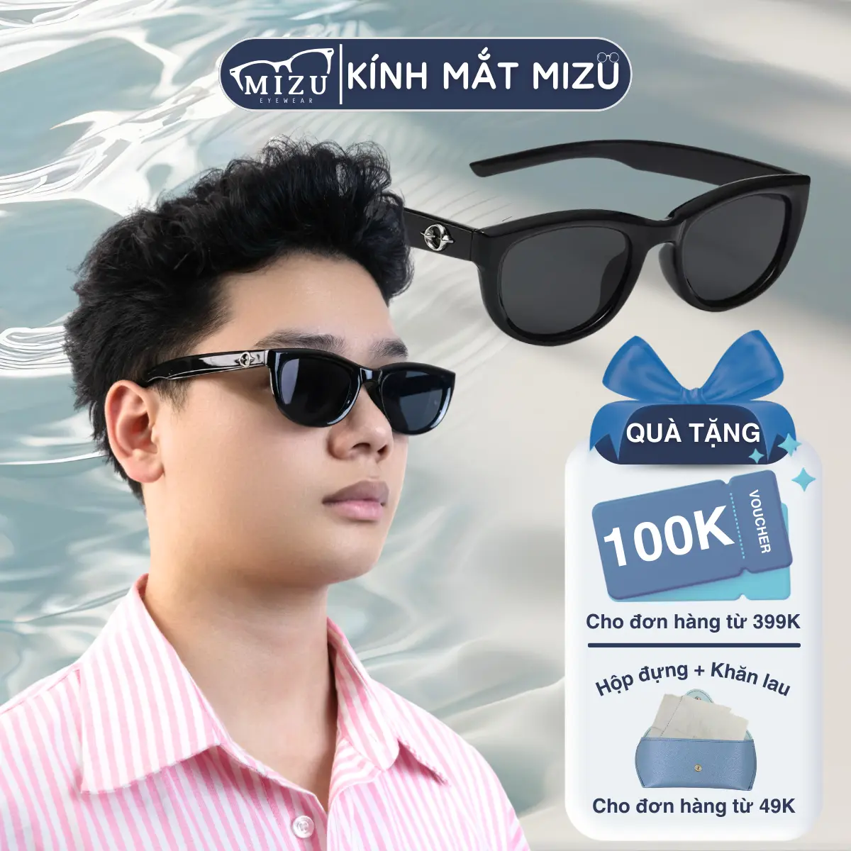 Kính Mát Nam Nữ MIZUEYEWEAR Gọng Oval Thanh Lịch, Phong Cách Cổ Điển - "Phương"