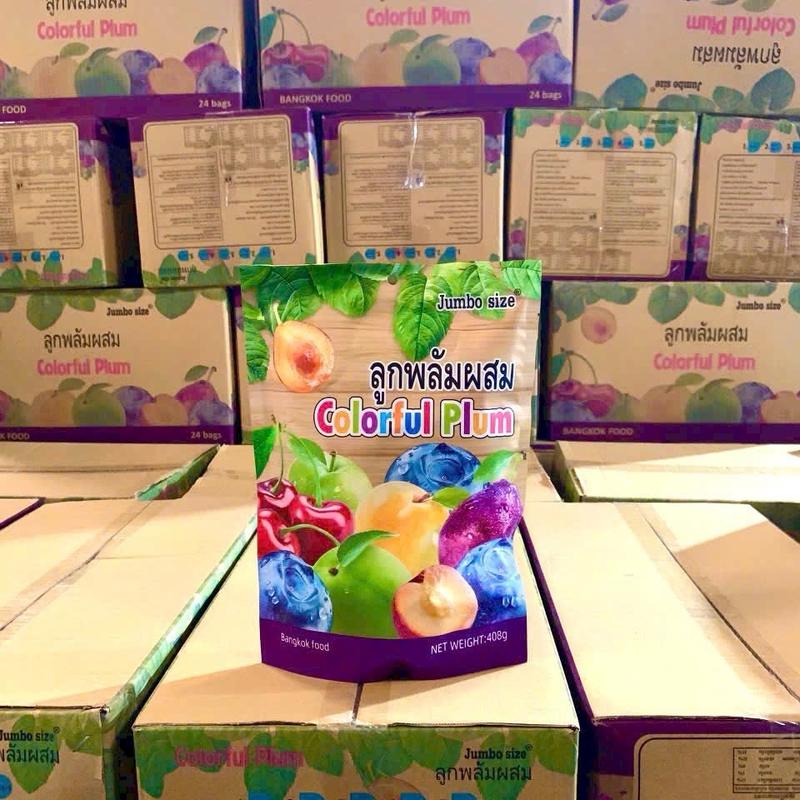 COMBO 4GÓI (1.6kg ) Kẹo ô mai xí muội Colorful Plum chữ Thái MIX 5 vị - Gói 408gr ( date mới 11/2025 ) Food Ăn