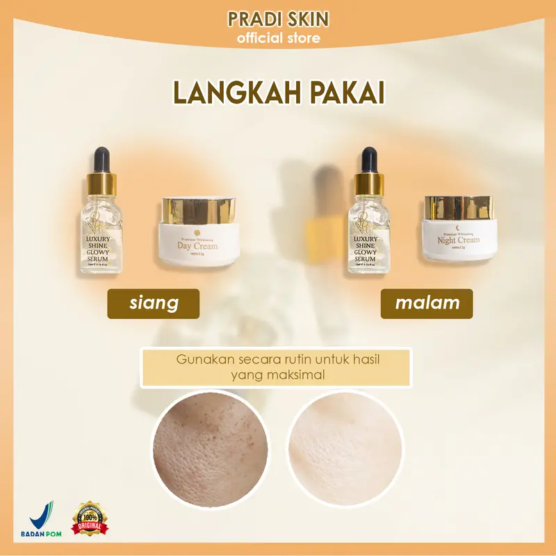 LUXURY SHINE GLOWY SERUM Pradiskin Glow untuk wajah 3