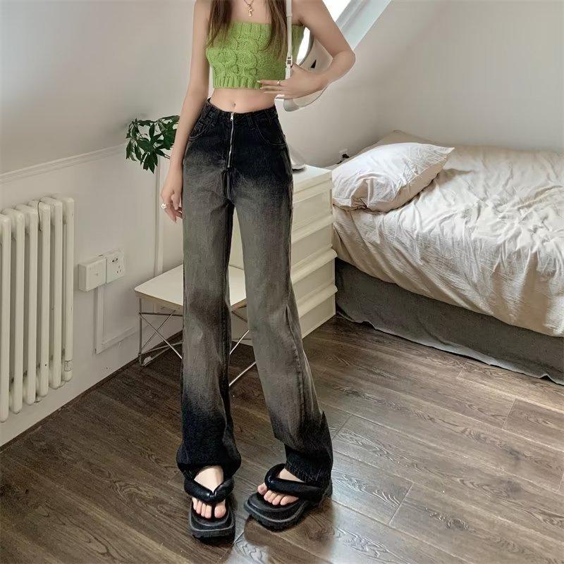 Product Introduction of Quần Jean Ống Đứng, Màu Gradient Dành Cho Phụ Nữ, Dáng Rộng Và Dễ Phối Đồ Mùa Hè, Quần Ống Rộng 3