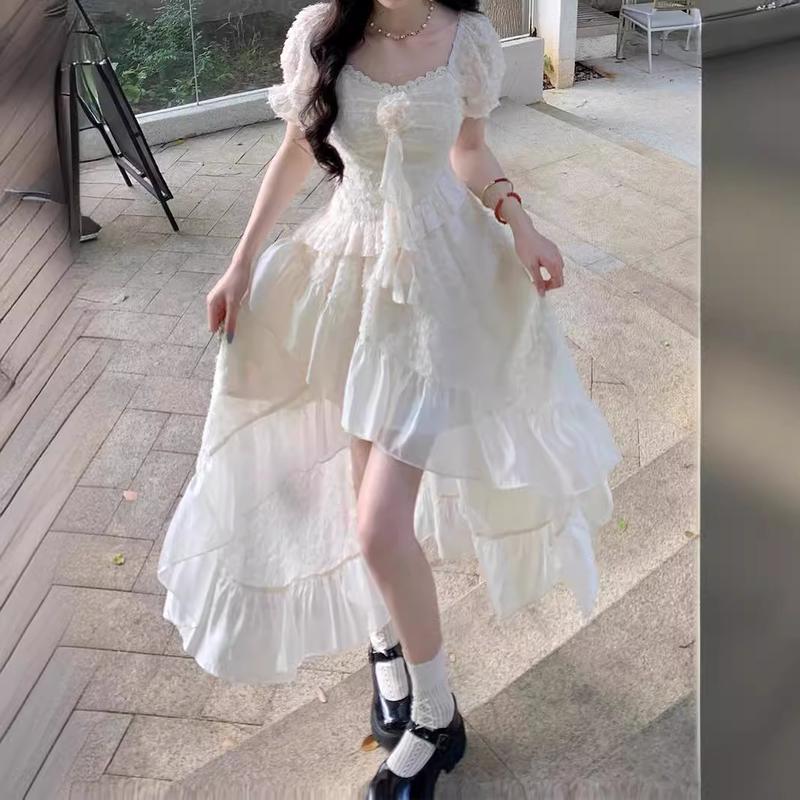 Váy Trang Trí Hoa Bông Tuyết, Thiết Kế Đẹp, Váy Lông Mịn, Váy Công Chúa, Váy Đi Kỳ Nghỉ, Ngọt Ngào Và Dễ Thương, Thích Hợp Để Hóa Trang Và Chụp Ảnh, Rất Đẹp, Thích Hợp Gửi Cho Bạn Gái, [Cô Gái Qiqi] 2