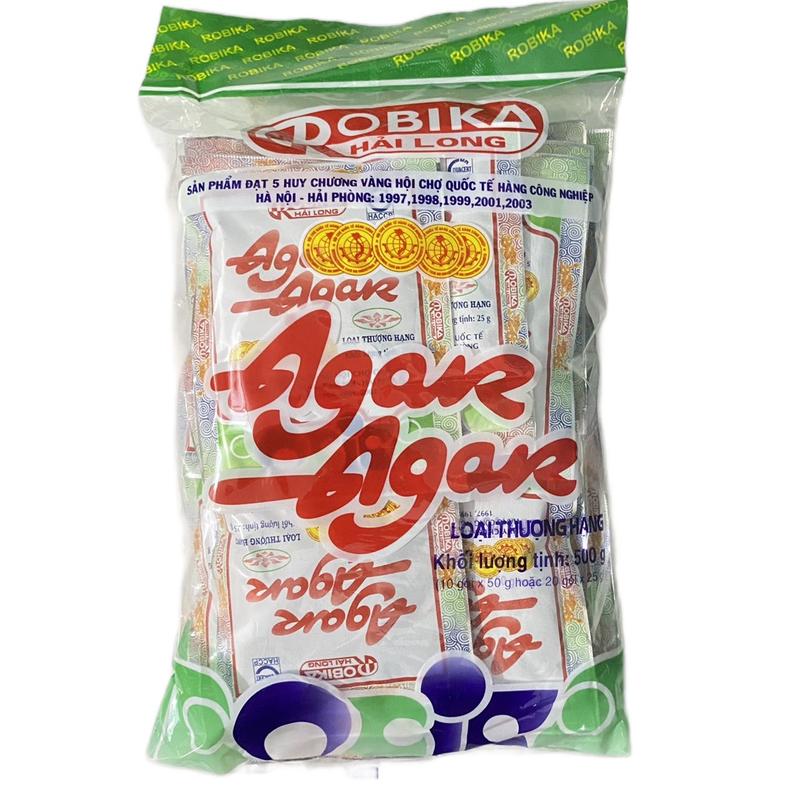 Bột rau câu Agar Robika Hải Long 20 gói x25gr bột làm rau câu chính hãng