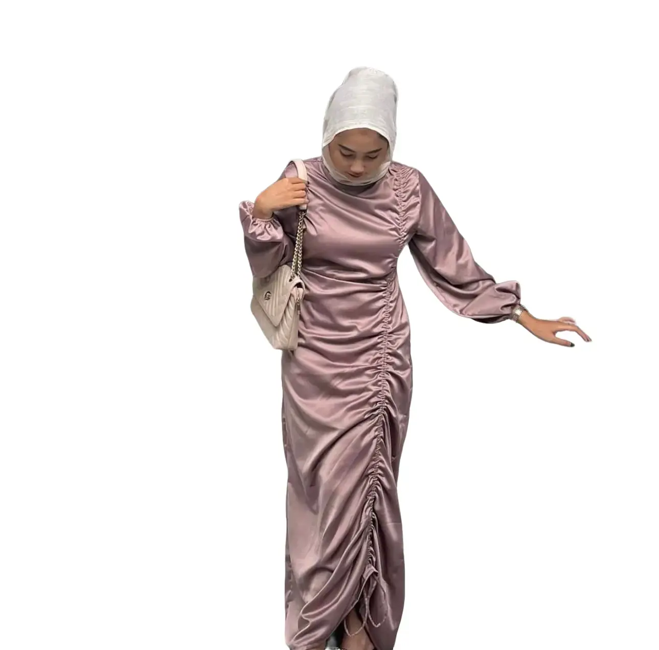 Dress Carla Satin Premium Full Serut Long Dress Wanita Polos Panjang Gamis Muslim Maxi Nyaman Dewasa Pesta Kondangan Remaja Balon Casual Hitam Bandung Elegant S Dresses Mewah Gaun Simple Kotak