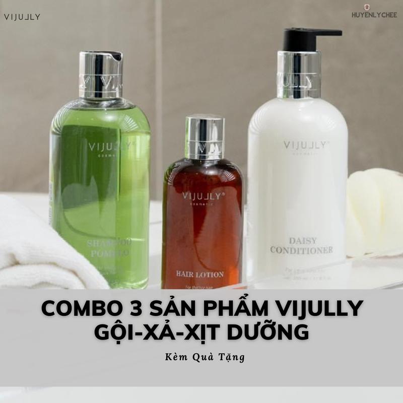ComBo Dầu Gội Bưởi - Xịt Bưởi - Dầu Xả Hoa Cúc ViJully Với 2 Dòng Dầu Gội Riêng Biệt Cho Từng Loại Da Đầu
