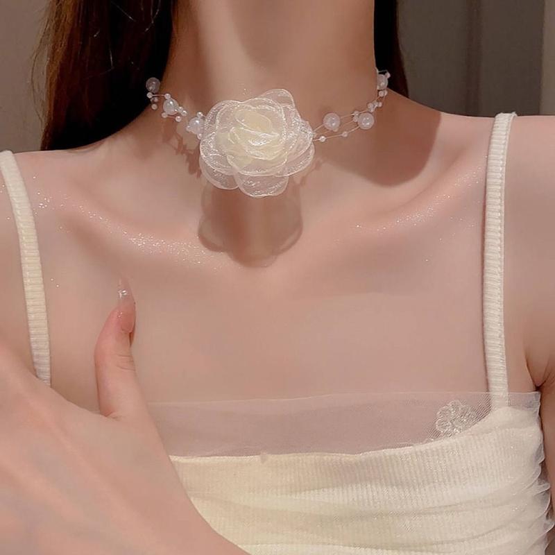 Product Introduction of Vòng Cổ Choker Hoa Hồng, Ngọc Trai Ngọt Ngào Phụ Kiện Cổ, Vòng Cổ Choker Hoa Hồng, Dây Chuyền Xương Đòn Có Thể Điều Chỉnh Thích Hợp Cho Tiệc Cưới 15