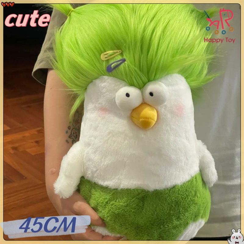 【Happy Toy King】 Đồ Chơi Nhồi Bông Gà Chiên Dễ Thương, 45CM, Búp Bê Dễ Thương, Tóc Dài, Búp Bê Sáng Tạo, Gối Sofa Vui Nhộn, Quà Tặng Thời Trang, Đồ Chơi Hạnh Phúc