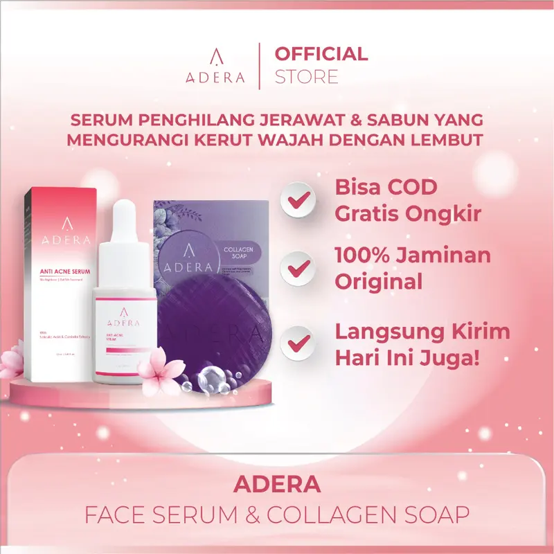 Paket Serum Wajah Adera Anti Acne Bebas Jerawat Cerah Glowing Bersih BPOM 0