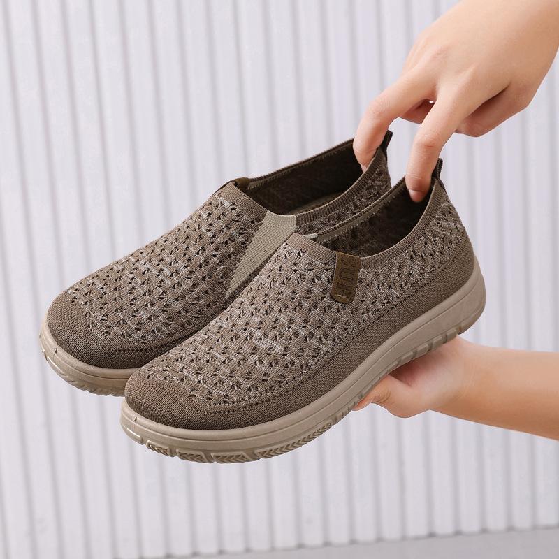 [Quality Assurance] Sports Spring and Summer Shoes for Women, Solid Color Casual Shoes, Slip-On Lazy Shoes, Soft Sole Comfortable Flat Shoes, Women's Cloth Shoes 8