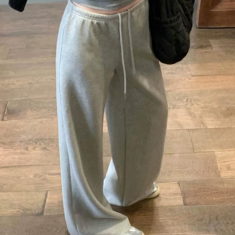 Wg.we Quần nỉ xám dài cạp mỏng nữ xuông Women Nhung