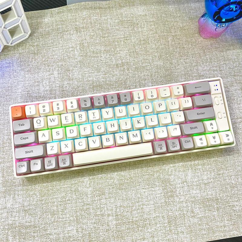 Bàn phím cơ Langtu GK65 Golden Switch với thiết kế mini 65 phím kết nối không dây qua Bluetooth và chip USB 2.4GHz có 19 chế độ LED cực đẹp