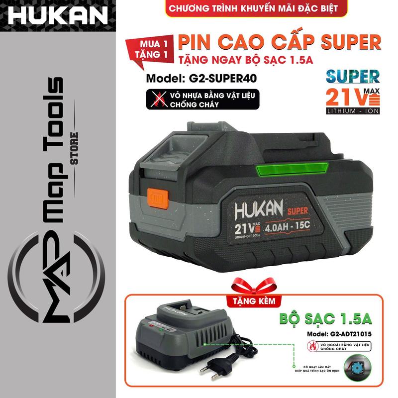 Pin HUKAN HM21-G215C4000 Pin 10cell 4.0Ah Xả 15C, Mạch 4 Mofest, Chân Pin Phổ Thông, Tặng Sạc
