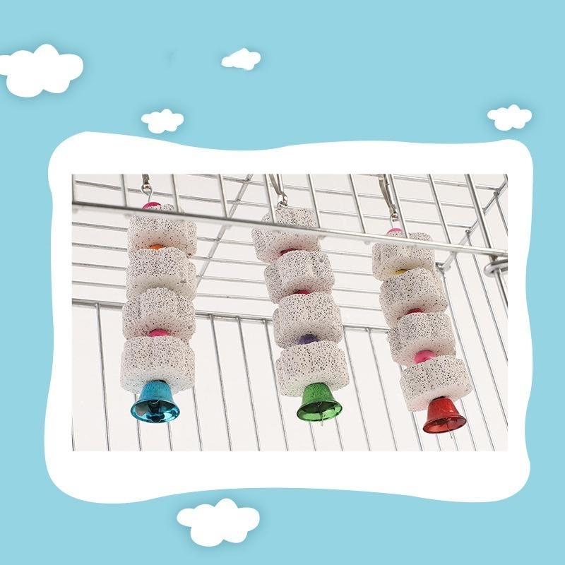 Product Introduction of Parrot Teeth Grinding String Grinding Stone Mineral Parrot Bird Toy Supplies Parrot Bite Toys 1
