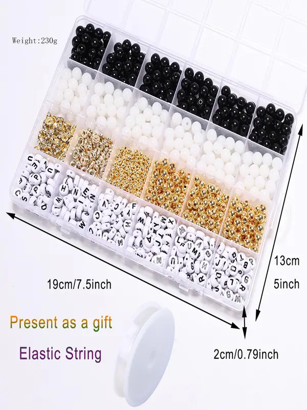 1 Box Random Color Beads for Bracelets Making Kit, Diy Letter Beads for Jewelry Making Kit, Charms for Bracelets String Crystal Beads for Bracelets Making Kit for Adults 1