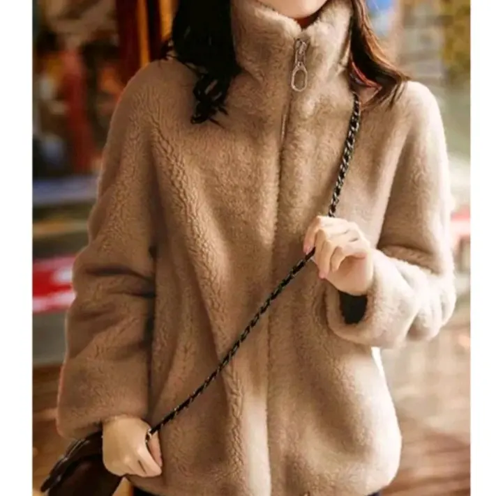 Jaket Bulu Dewasa Perempuan Model Koreaan