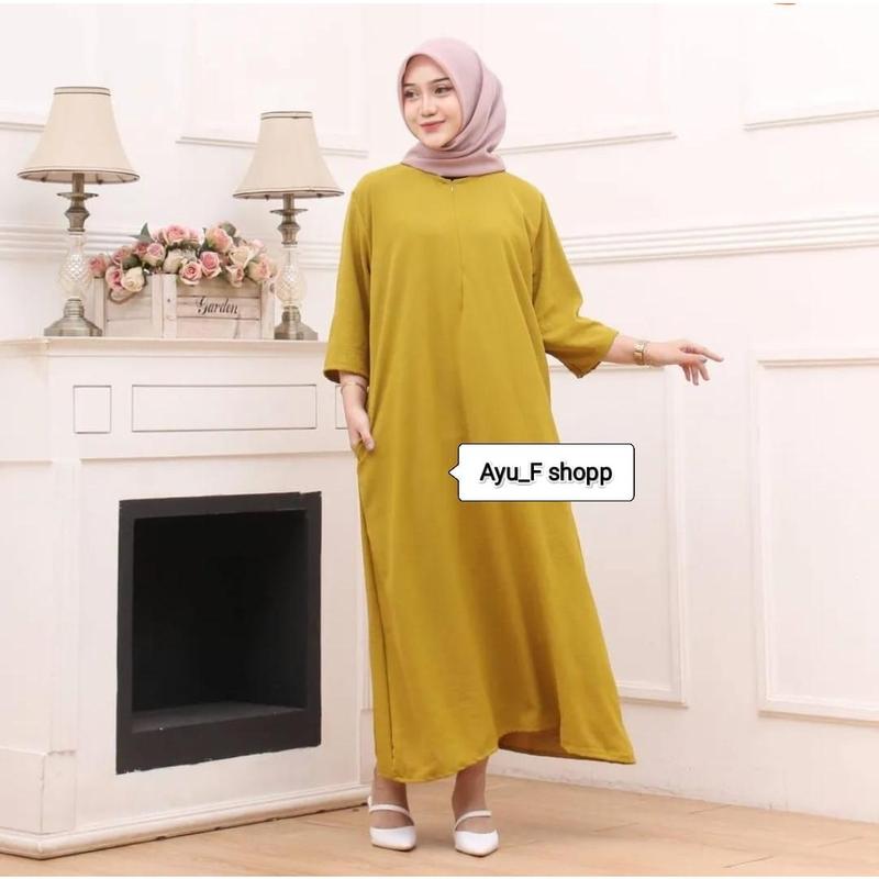 DASTER CRINKLE AIRFLOW  TANGAN 3/4 POLOS JUMBO // DRESS CRINKLE AIRFLOW TANGAN 3/4 2