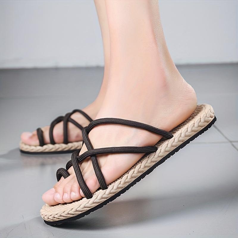 Men's Cross Strap Beach Sandals - Non-Slip Toe Loop Design for Outdoor Wear 8