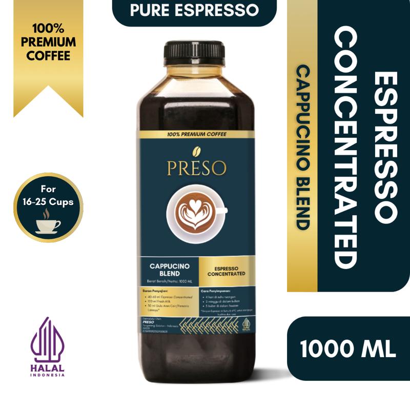 PRESO Espresso Concentrated - Espresso Cair 100% Pure Espresso 1000 ML ...