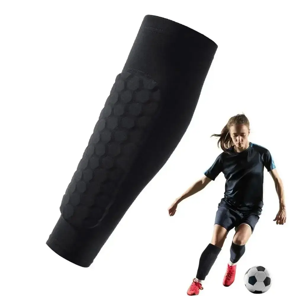 1pc Soccer Shin Guards Protector Guard Socks Honeycomb Pads Breathable Shin Splint Support Shin Guard Socks Calf Protective