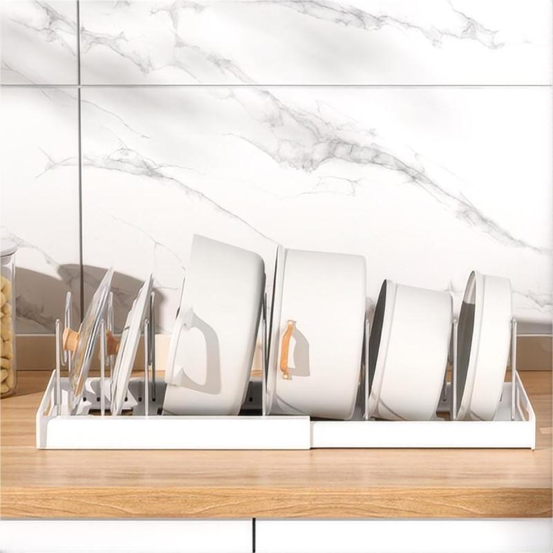 Kitchen Pot Storage Rack, Adjustable Kitchen Pot Lid Storage Rack, Multifunctional Kitchen Storage Organizer, Kitchen Accessories, House Organizers, Kitchen Organization,  Household Items 3