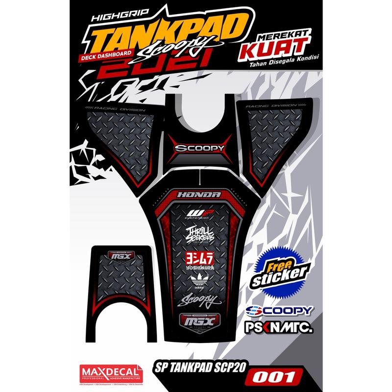 Tankpad Scoopy New 2021 2022 2023 Pelindung Dashboard Scoopy Deckpad Scoopy 2023 (body protektor deck pad cover) Kendaraan Motor Motorcycle 8