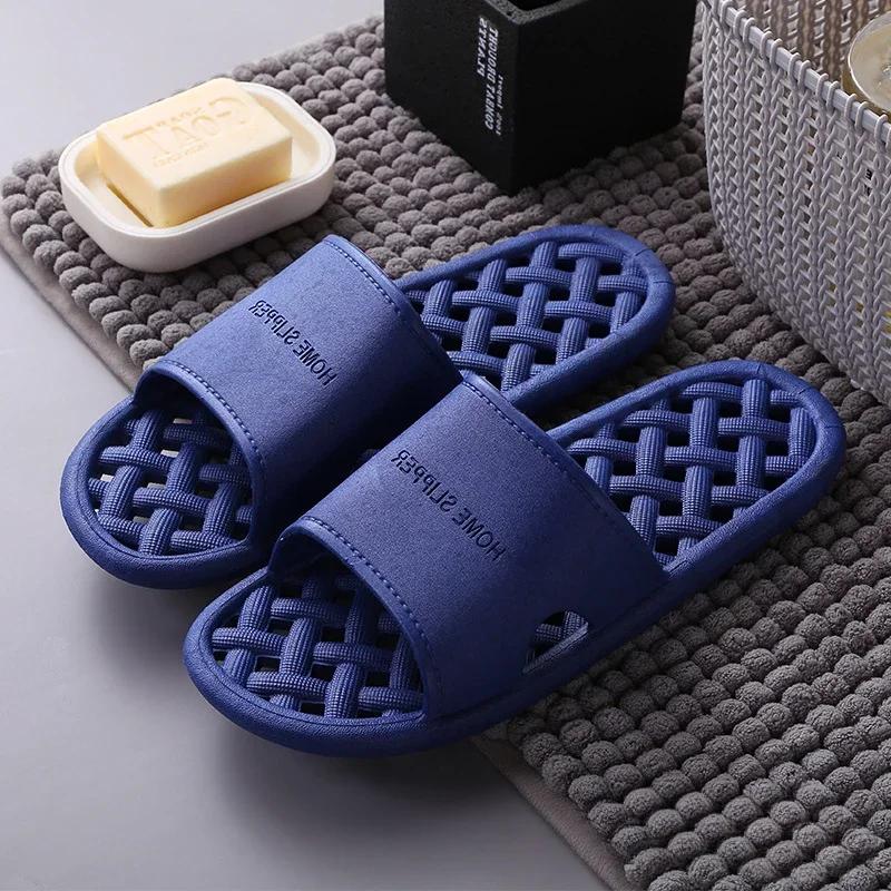 Product Introduction of Non-slip Home Bathroom Hotel Slippers Women's MENGS Bathroom Indoor  Drying 5