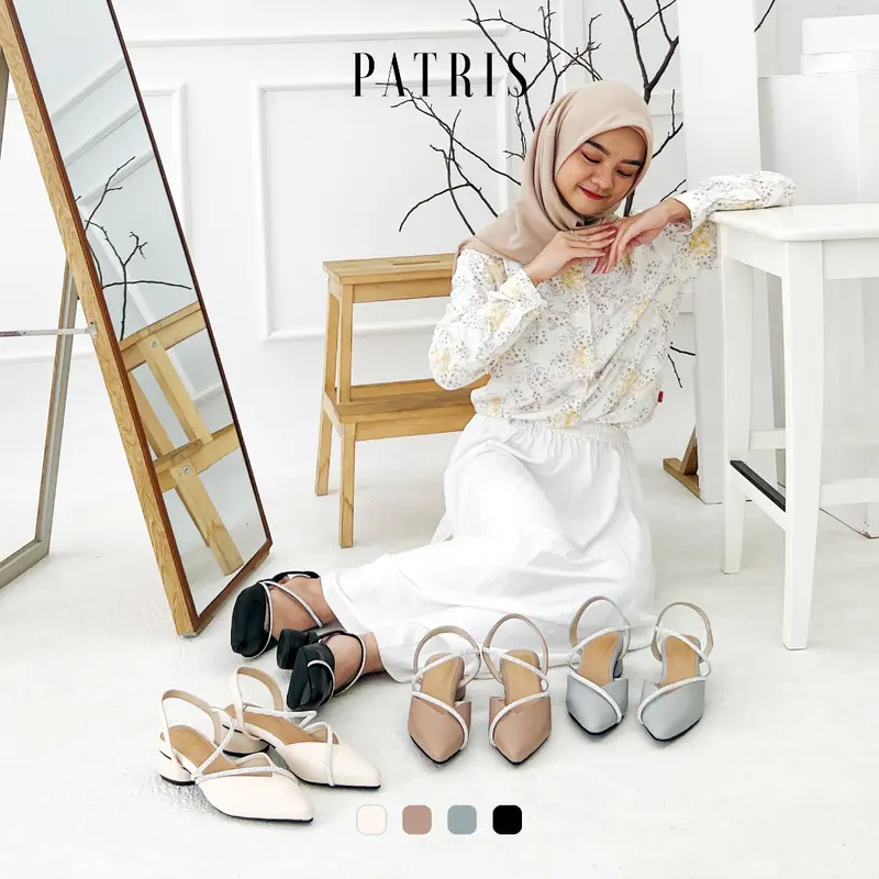PATRIS Celeste Mules Wanita Heels / Hak 5 Cm Black Shoes Pesta 8