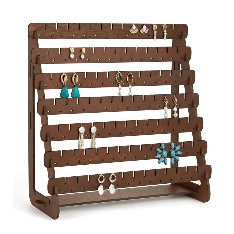 Product Introduction of Earring Display Stand, Wooden Earring Display Rack, Large Capacity Earring Storage Rack, Earring Organizer for Home & Jewelry Store 14