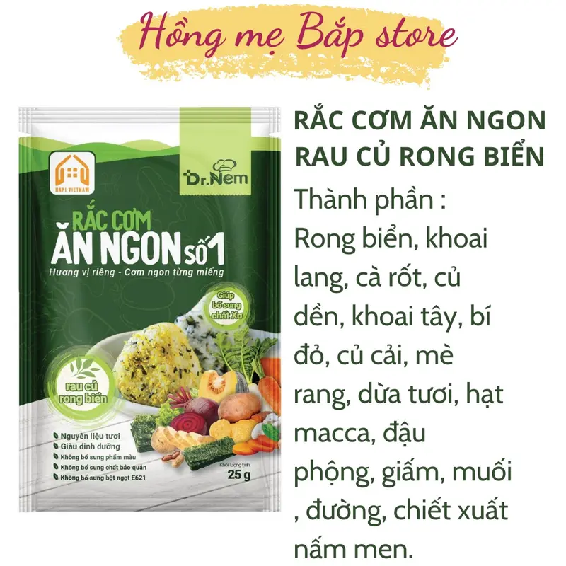 Gia vị rắc cơm ăn ngon nhiều dưỡng chất 3 vị gói lẻ tùy chọn 2