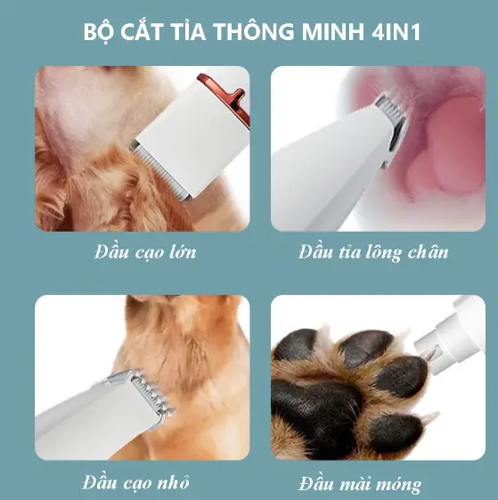 Tông đơ cắt tỉa cho thú cưng 4 trong 1 - cắt tỉa lông chó mèo 3