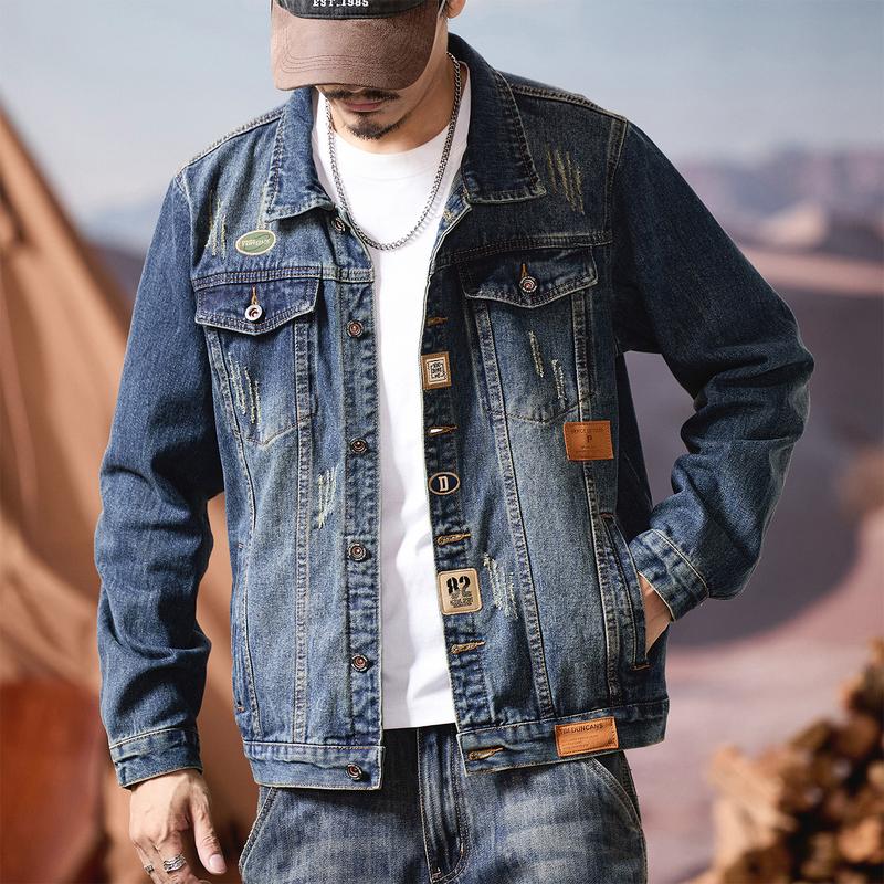 530 Áo Khoác Denim Nam Xuân Cổ Điển Dáng Ôm Đã Giặt Chất Lượng Cao Thích Hợp Mùa Thu Đông