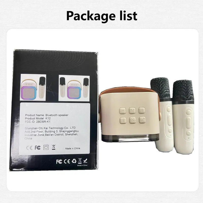 Portable Mini Karaoke Speaker with 2 Microphone, Rechargeable Wireless Outdoor Speaker with RGB Light, Home Singing Karaoke Wireless Outdoor Speaker, Remote Wireless Microphones, Colorful, Multifunction, Neon, Karaoke Machine, Adjustable 8