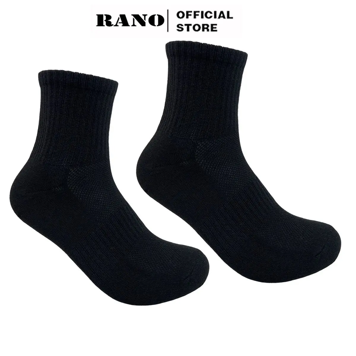 Tất vớ nam nữ cổ trung lửng trơn màu đen trắng BAsic Hàng Hiệu RANO Phong Cách Unisex  Hàn Quốc TRON_TRUNG Cotton