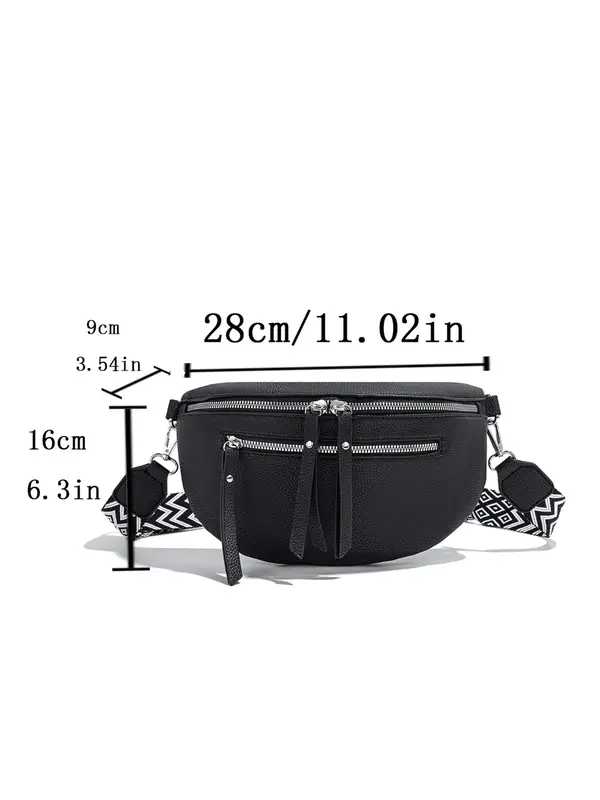 Women's Fashionable Plain Fanny Pack, Casual Versatile Zipper Crossbody Bag for Daily Used, Trendy All-match Sling Bag for Women & Girls, Waist Bag, Pouch 1
