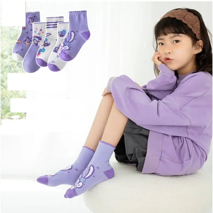 KAOS KAKI ANAK PEREMPUAN MOTIF KARAKTER KAUS SET 5 PASANG LEMBUT & HALUS Fashion 0