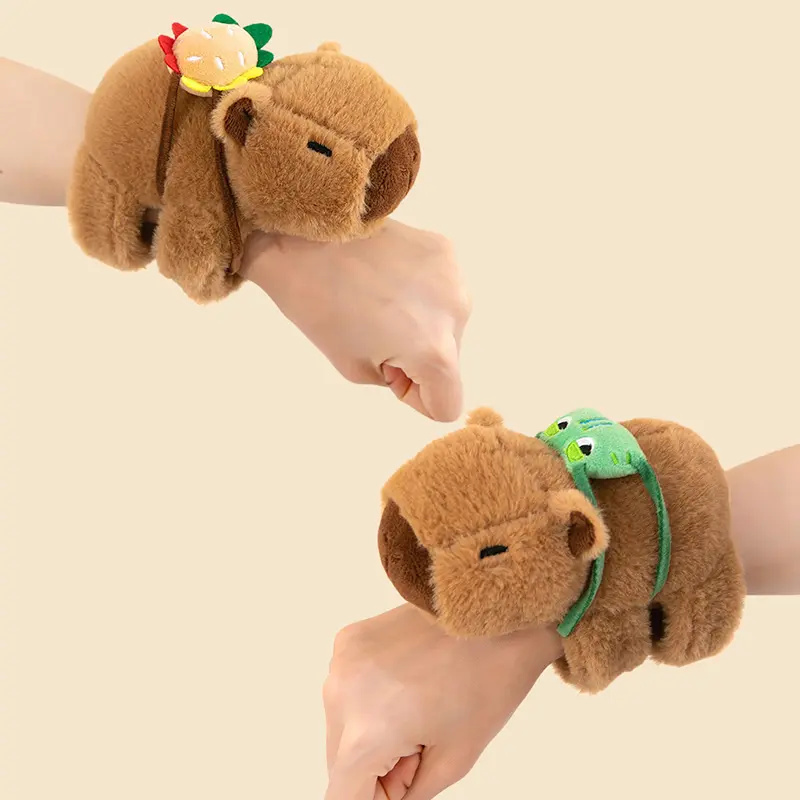 Vòng Tay Dây Đeo Cổ Tay Quấn Bấm Bóp Hình Thú Capybara, Thiết Kế Đáng Yêu, Thú Nhồi Bông Nhồi Bông, Phong Cách Kawaii, Nhẫn Tay Hình Thú Nhồi Bông, Thích Hợp Cho Trẻ Em, Đồ Chơi Vui Nhộn