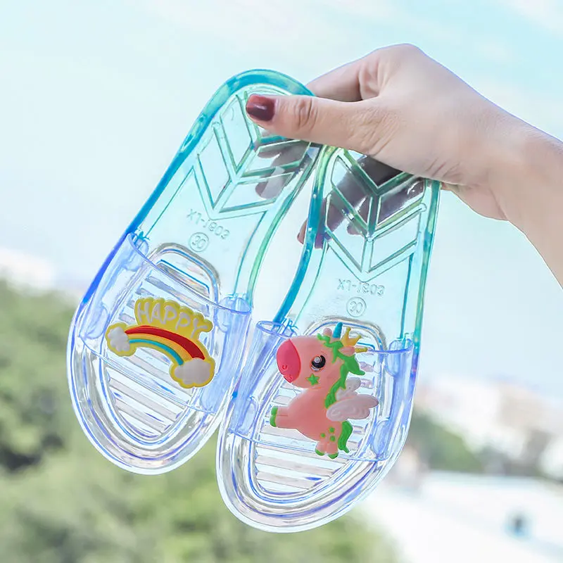 Dép Trẻ Em, Phong Cách Mùa Hè, Dành Cho Bé Gái, Sử Dụng Trong Nhà Và Ngoài Trời, Đế Mềm, Trong Suốt Pha Lê, Giày Đi Biển Đế Bằng, Được 4249 Người Vinh Danh 1
