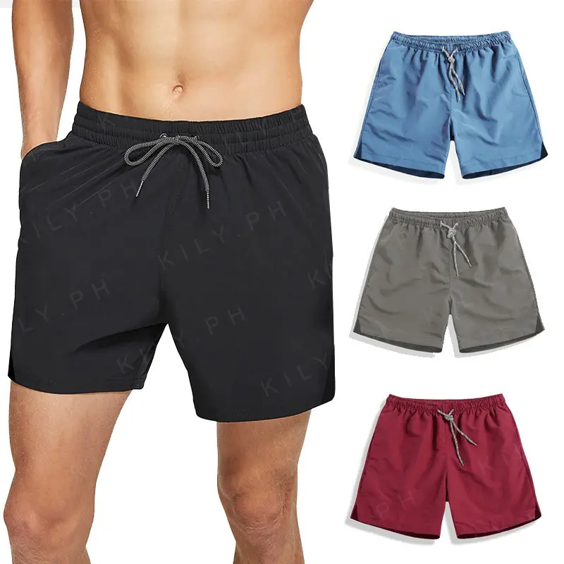 Kily.PH Taslan Shorts for Mens Drawstring Jogger Sweat Shorts Light Weight Running Shorts 15A0016