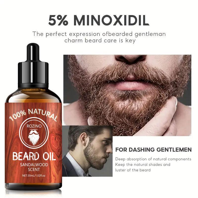 Product Introduction of 30ml Sandalwood Scented Beard Oil, Hydrating Beard Care Oil for Men, Anti-frizz Beard Styling Product 7