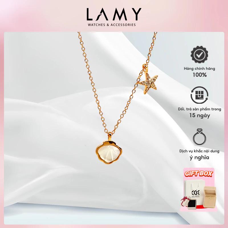 Dây chuyền bạc nữ CDE Starfish & Seashell Pendant Necklace Rosegold CDE6414RG