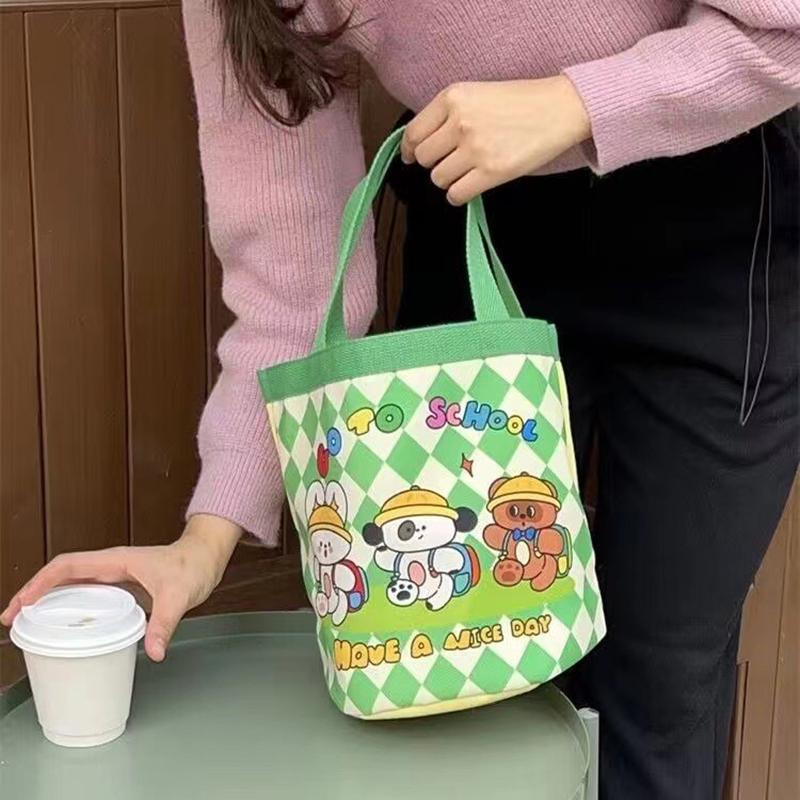 Product Introduction of Túi Bucket Vải Bố, Phong Cách Thường Ngày Tote, Dành Cho Nữ, In Hình Hoạt Hình, Túi Ăn Trưa, Túi Mua Sắm, Túi Đi Học 23