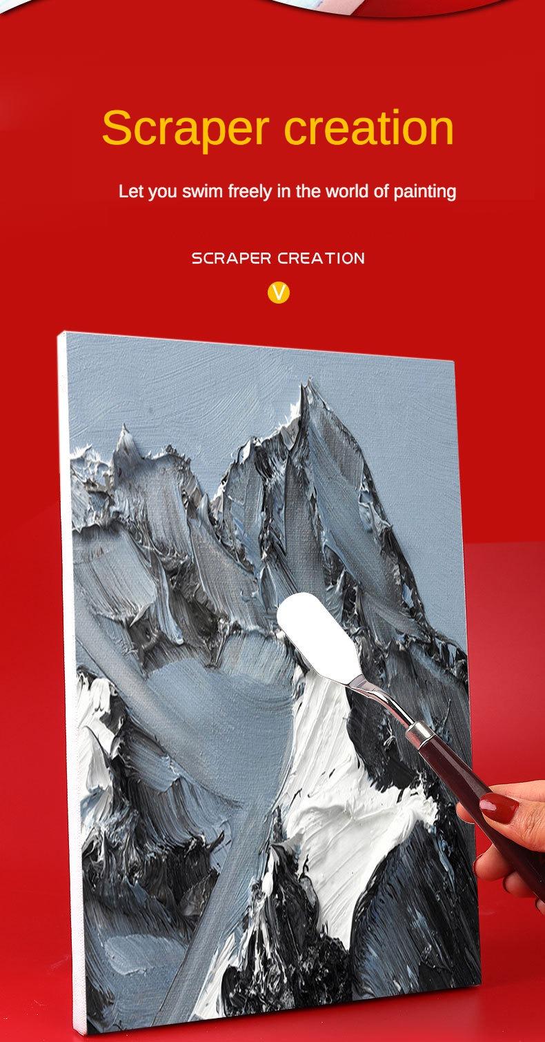 Product Introduction of Art Oil Painting Knife New Stainless Steel Toner Scraper Water Powder Paint Scraper 5-piece Set of Art Supplies 2
