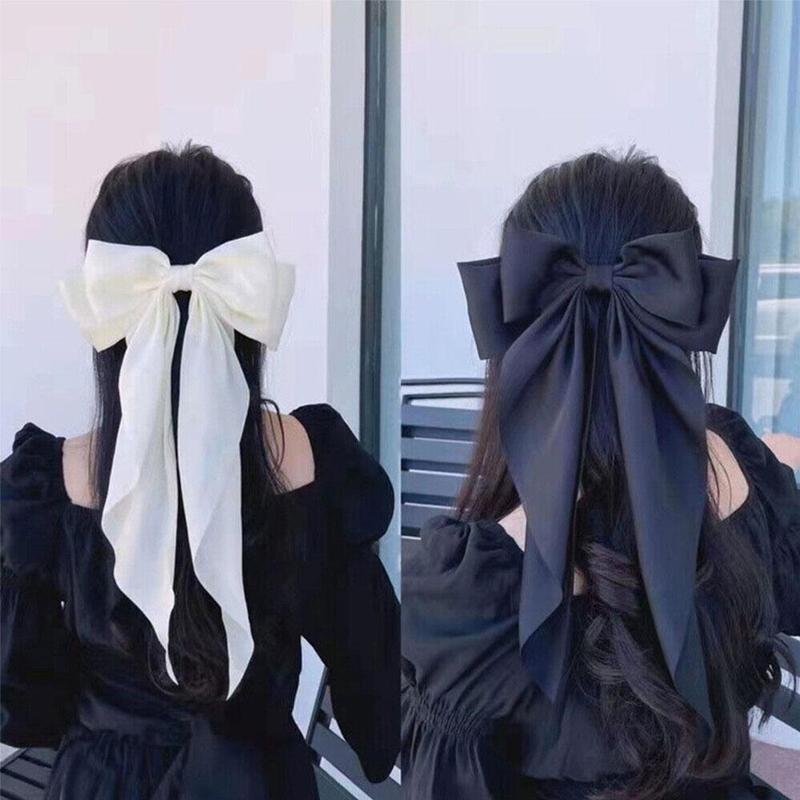Product Introduction of Korea Elegant Long Bow Hairpin Large Ribbon Hair Clip Ribbon Clip Bow Grip Floating Braid Clip S2H9 34