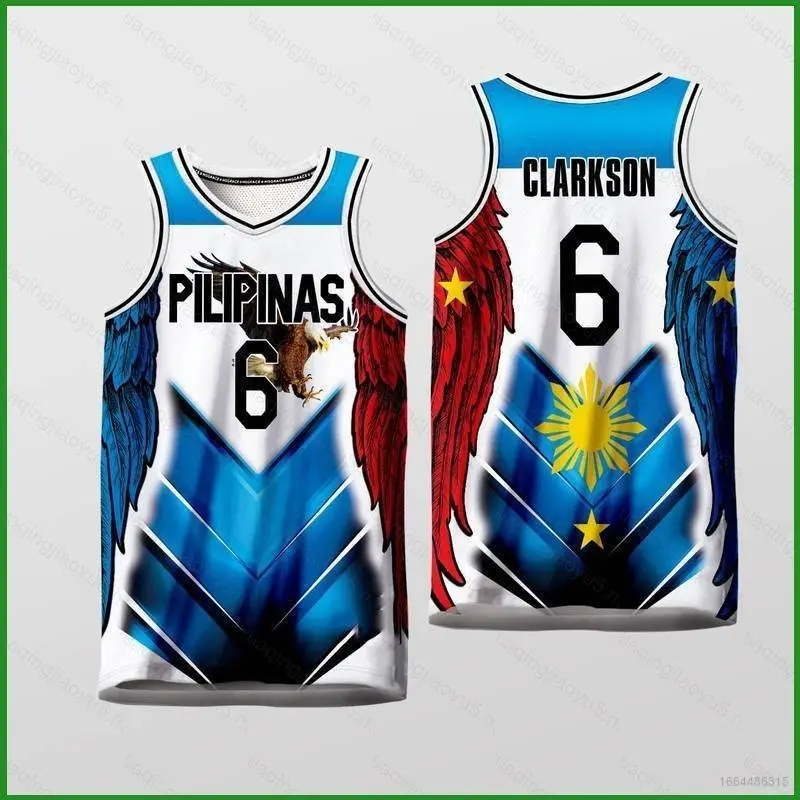 Áo Thi Đấu Bóng Rổ Clarkson, Jersey Quốc Gia Philipin, Áo Vest Thể Thao, Ngoại Cỡ, Phiên Bản Người Hâm Mộ Unisex