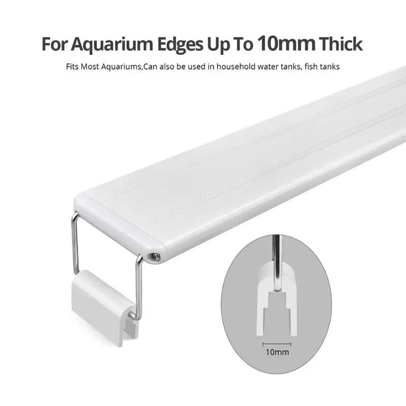 Aquarium LED Light Super Slim Fish Tank Aquatic Plant Grow Lighting Waterproof Bright Clip Lamp Blue LED 18-72cm for Plants 220V 2